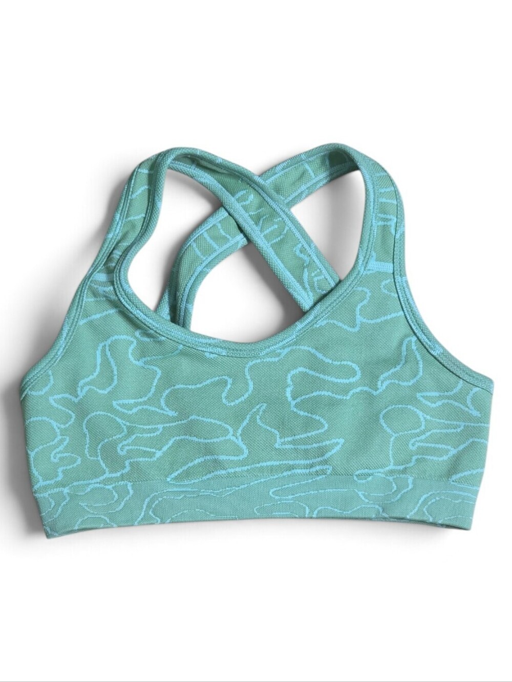 ECHT Arise Camo Sports Bra — Green & Blue (Size S)